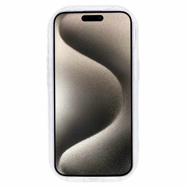 For iPhone 15 Phone Case Wave Shape Frame Design TPU Cover