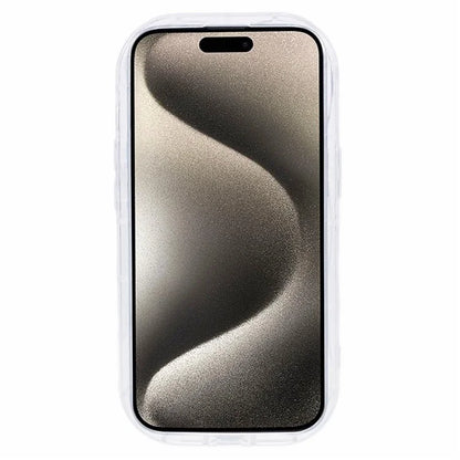 For iPhone 15 Phone Case Wave Shape Frame Design TPU Cover