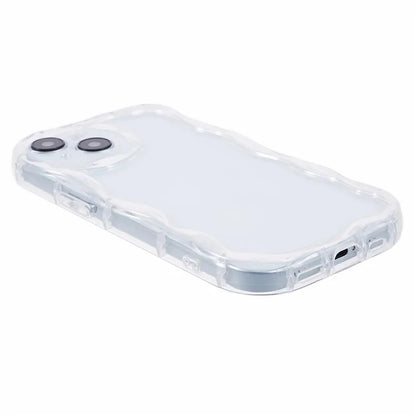 For iPhone 15 Phone Case Wave Shape Frame Design TPU Cover