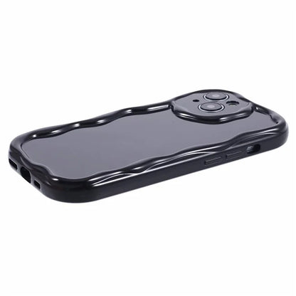 For iPhone 15 Phone Case Wave Shape Frame Design TPU Cover