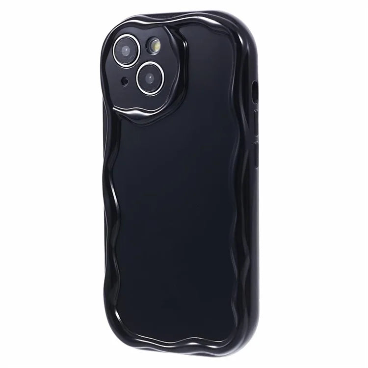 For iPhone 15 Plus Wavy Edge Case Shockproof TPU Phone Cover
