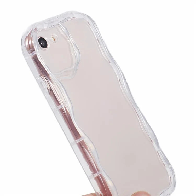 For iPhone 7 / 8 / SE (2020) / SE (2022) Phone Case Wave Shape Frame TPU Cover