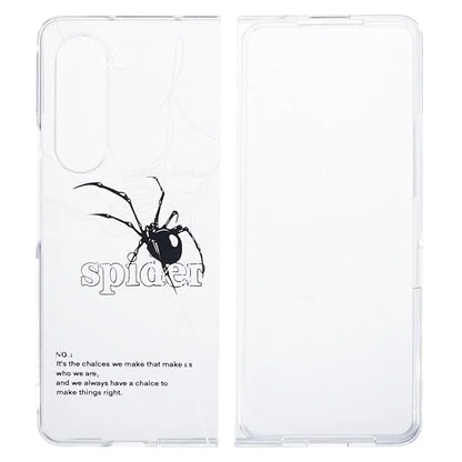 For Samsung Galaxy Z Fold5 5G Clear Case Hard PC Pattern Printing Folding Phone Cover
