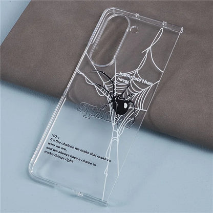 For Samsung Galaxy Z Fold5 5G Clear Case Hard PC Pattern Printing Folding Phone Cover