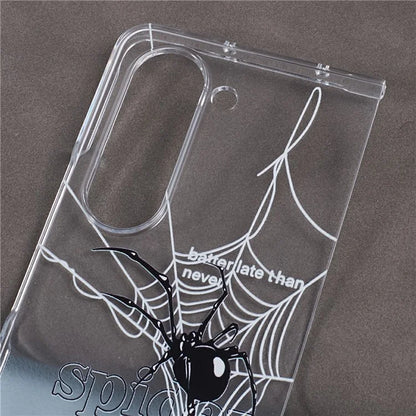 For Samsung Galaxy Z Fold5 5G Clear Case Hard PC Pattern Printing Folding Phone Cover