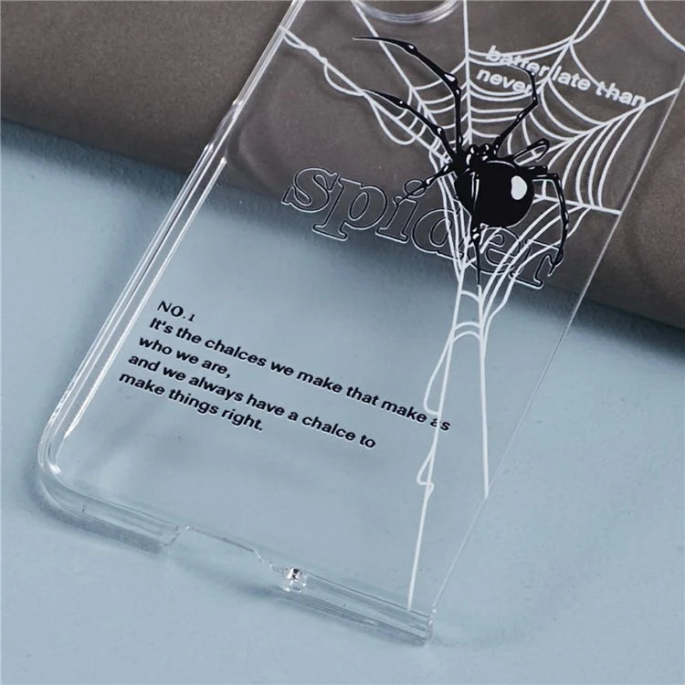 For Samsung Galaxy Z Fold5 5G Clear Case Hard PC Pattern Printing Folding Phone Cover