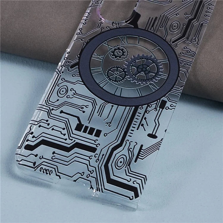 For Samsung Galaxy Z Fold5 5G Clear Case Hard PC Pattern Printing Folding Phone Cover