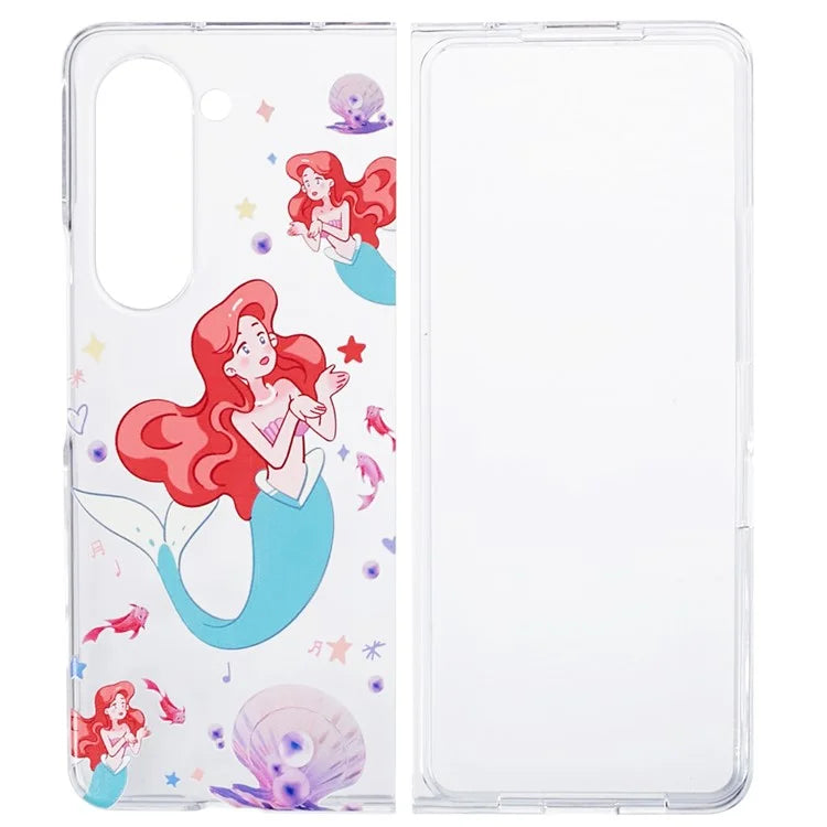For Samsung Galaxy Z Fold5 5G Clear Case Hard PC Pattern Printing Folding Phone Cover