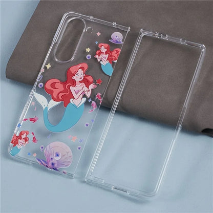 For Samsung Galaxy Z Fold5 5G Clear Case Hard PC Pattern Printing Folding Phone Cover