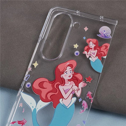 For Samsung Galaxy Z Fold5 5G Clear Case Hard PC Pattern Printing Folding Phone Cover