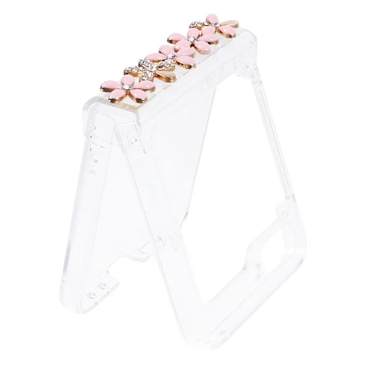 For Samsung Galaxy Z Flip5 5G Case Clear PC Rhinestone Decor Phone Cover