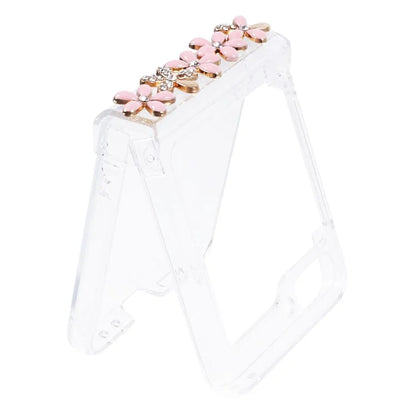 For Samsung Galaxy Z Flip5 5G Case Clear PC Rhinestone Decor Phone Cover