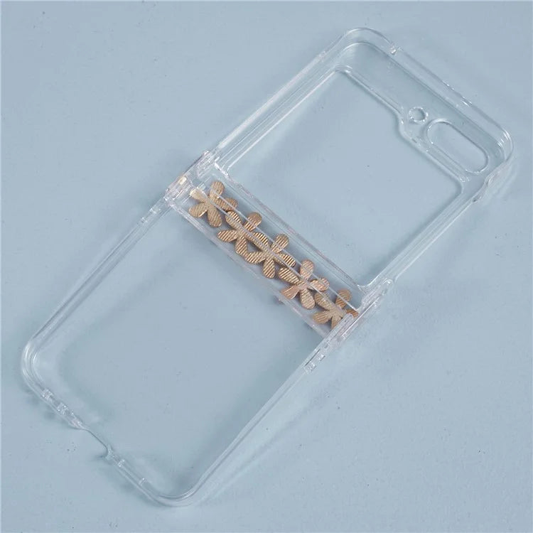 For Samsung Galaxy Z Flip5 5G Case Clear PC Rhinestone Decor Phone Cover