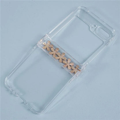 For Samsung Galaxy Z Flip5 5G Case Clear PC Rhinestone Decor Phone Cover