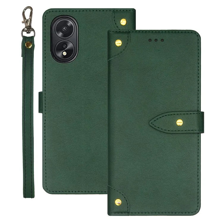 IDEWEI For Oppo A38 4G Phone Case Magnetic PU Leather Stand Flip Cover