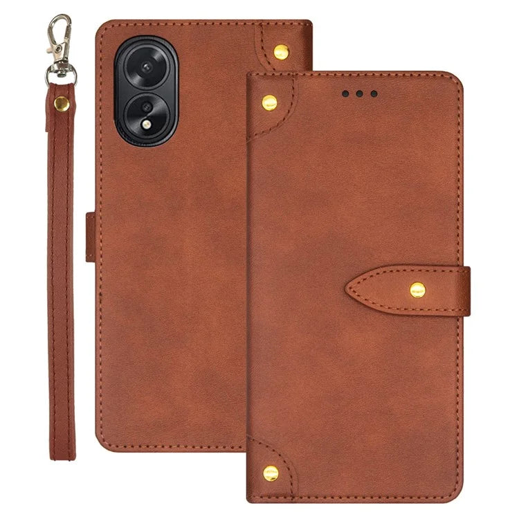IDEWEI For Oppo A38 4G Phone Case Magnetic PU Leather Stand Flip Cover
