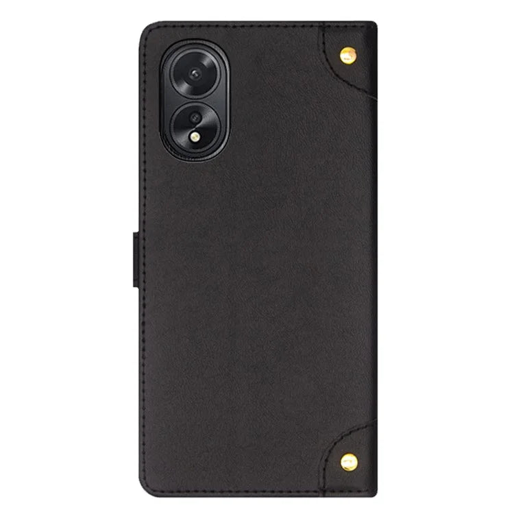IDEWEI For Oppo A38 4G Phone Case Magnetic PU Leather Stand Flip Cover