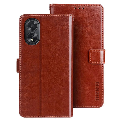 IDEWEI For Oppo A38 4G Case Crazy Horse Texture Flip Leather Wallet Phone Cover