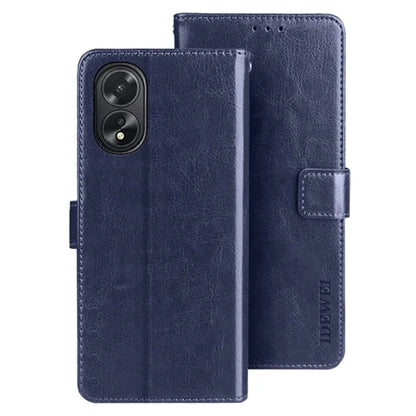 IDEWEI For Oppo A38 4G Case Crazy Horse Texture Flip Leather Wallet Phone Cover