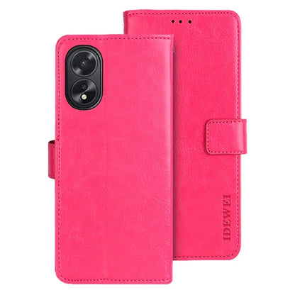 IDEWEI For Oppo A38 4G Case Crazy Horse Texture Flip Leather Wallet Phone Cover