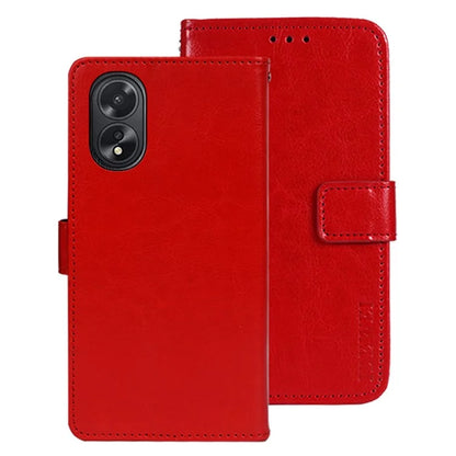 IDEWEI For Oppo A38 4G Case Crazy Horse Texture Flip Leather Wallet Phone Cover