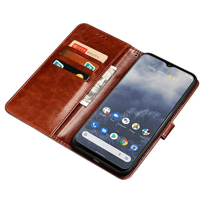 IDEWEI For Nokia C210 Case Flip Leather Wallet Phone Cover Crazy Horse Texture Phone Shell