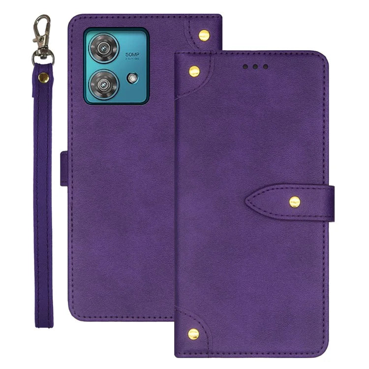 IDEWEI For Motorola Edge 40 Neo 5G Case Card Slot Holder Stand PU Leather Phone Cover