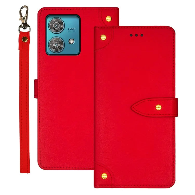 IDEWEI For Motorola Edge 40 Neo 5G Case Card Slot Holder Stand PU Leather Phone Cover