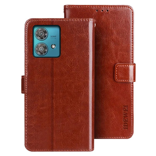 IDEWEI Phone Shell For Motorola Edge 40 Neo 5G Case Slim-Fit PU Leather Wallet Phone Cover