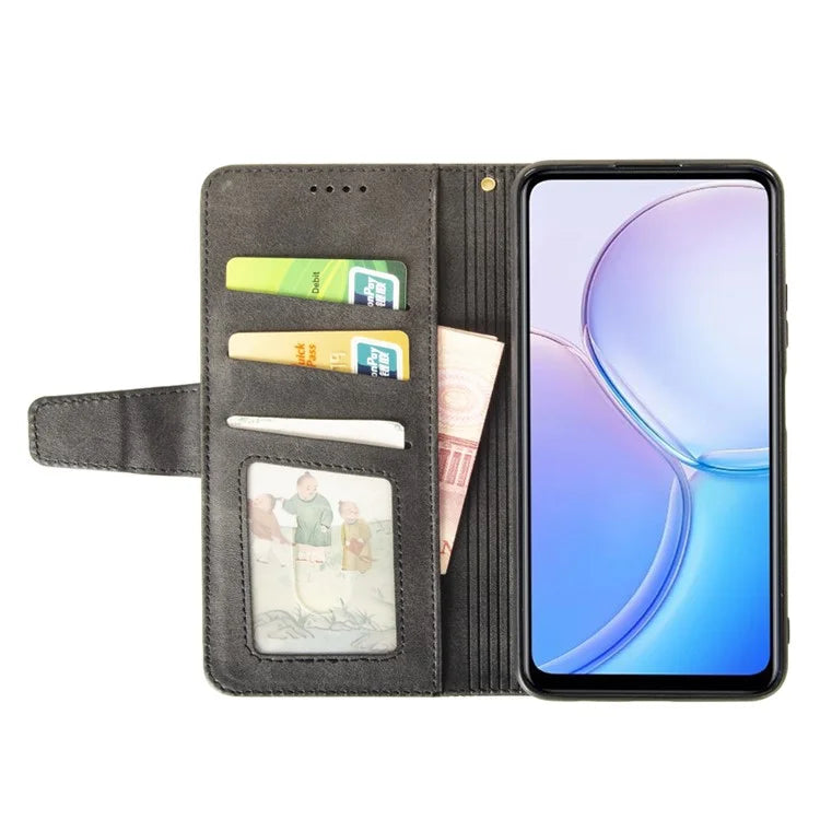 IDEWEI For ZTE Blade A53 Pro Case Scratch-resistant Calf Texture Wallet Protective Cover