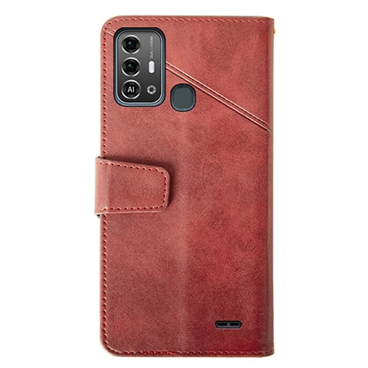 IDEWEI For ZTE Blade A53 Pro Case Scratch-resistant Calf Texture Wallet Protective Cover