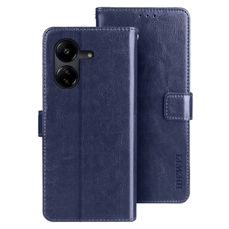 IDEWEI For Xiaomi Redmi 13C 4G / Poco C65 4G Case Leather Wallet Crazy Horse Texture Flip Phone Cover