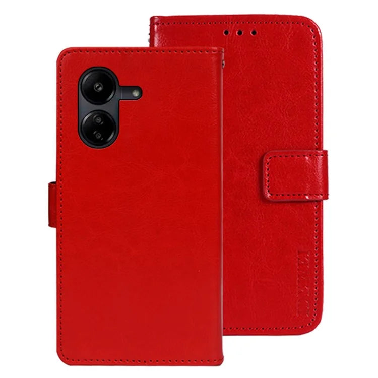 IDEWEI For Xiaomi Redmi 13C 4G / Poco C65 4G Case Leather Wallet Crazy Horse Texture Flip Phone Cover