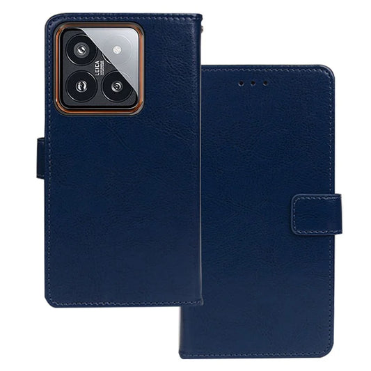 IDEWEI For Xiaomi 14 Pro Case Stable Stand PU Leather Mobile Phone Cover Wallet