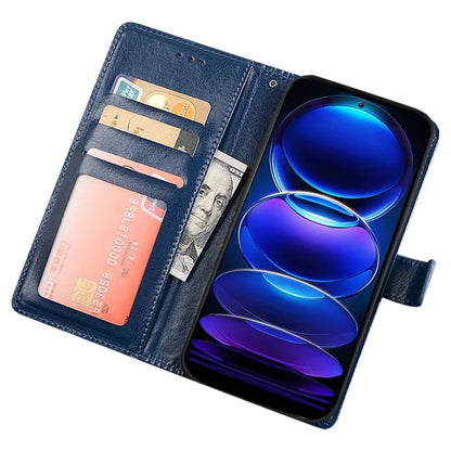 IDEWEI For Xiaomi 14 Pro Case Stable Stand PU Leather Mobile Phone Cover Wallet