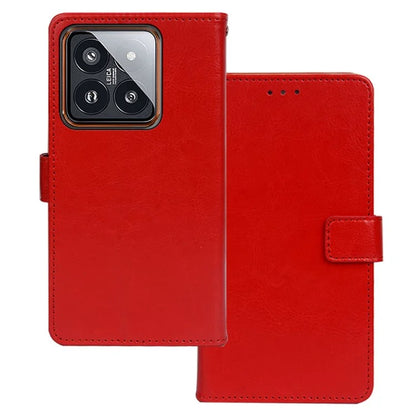 IDEWEI For Xiaomi 14 Pro Case Stable Stand PU Leather Mobile Phone Cover Wallet