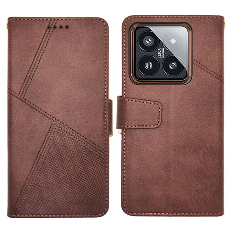 IDEWEI For Xiaomi 14 Pro Case Calf Texture Imprint Stand Wallet Cellphone Cover