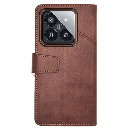 IDEWEI For Xiaomi 14 Pro Case Calf Texture Imprint Stand Wallet Cellphone Cover