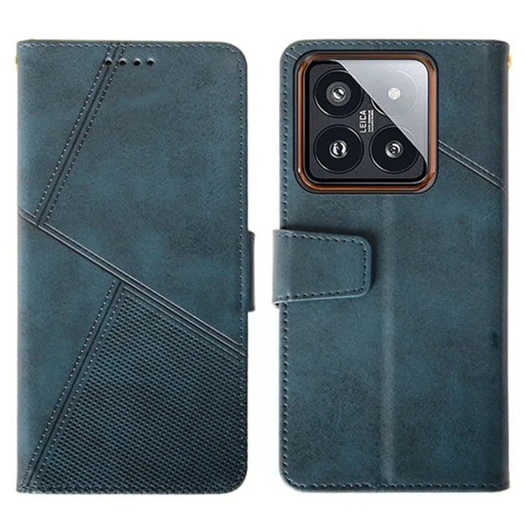 IDEWEI For Xiaomi 14 Pro Case Calf Texture Imprint Stand Wallet Cellphone Cover