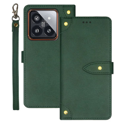 IDEWEI For Xiaomi 14 Pro PU Leather Case Flip Phone Cover with Card Holder