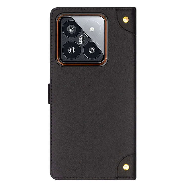 IDEWEI For Xiaomi 14 Pro PU Leather Case Flip Phone Cover with Card Holder