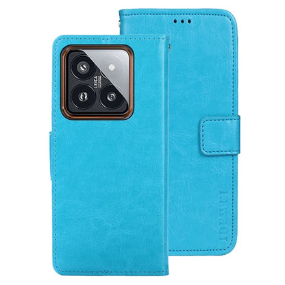 IDEWEI For Xiaomi 14 Pro Case Anti-Scratch Crazy Horse Texture Leather Wallet Phone Shell