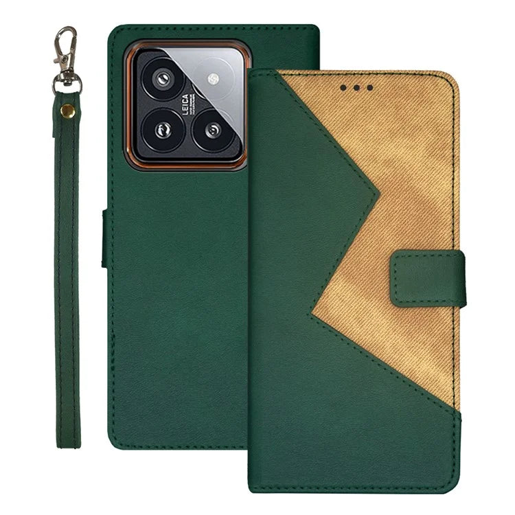 IDEWEI For Xiaomi 14 Pro PU Leather Phone Case Card Holder Slots Handbag Folio Cover