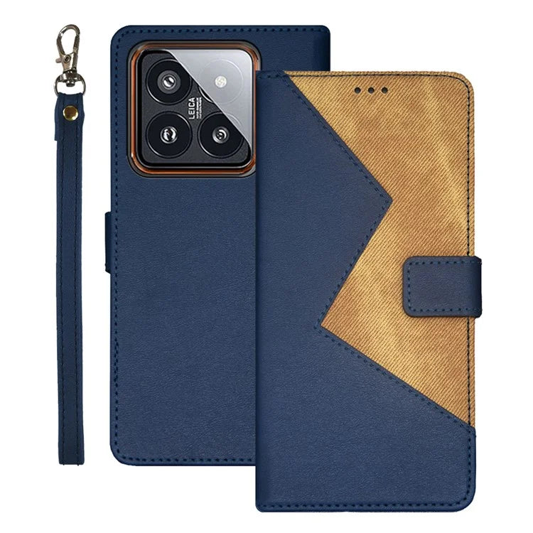 IDEWEI For Xiaomi 14 Pro PU Leather Phone Case Card Holder Slots Handbag Folio Cover