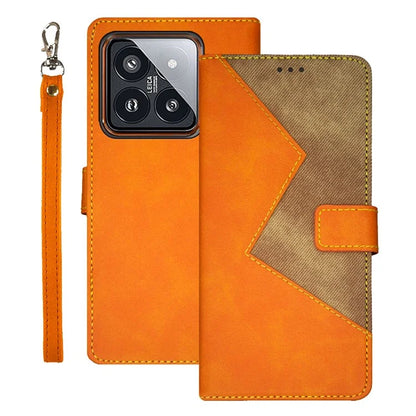 IDEWEI For Xiaomi 14 Pro PU Leather Phone Case Card Holder Slots Handbag Folio Cover