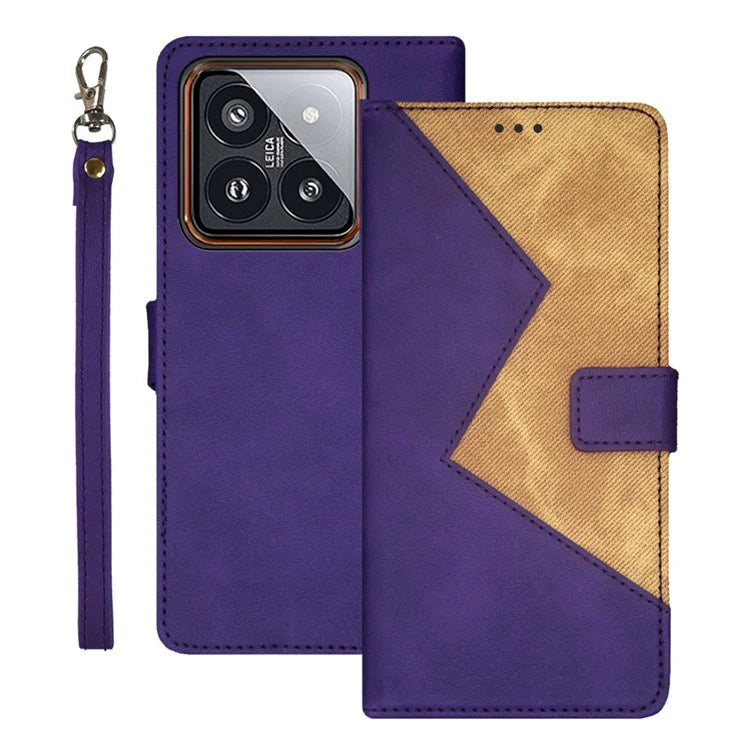 IDEWEI For Xiaomi 14 Pro PU Leather Phone Case Card Holder Slots Handbag Folio Cover