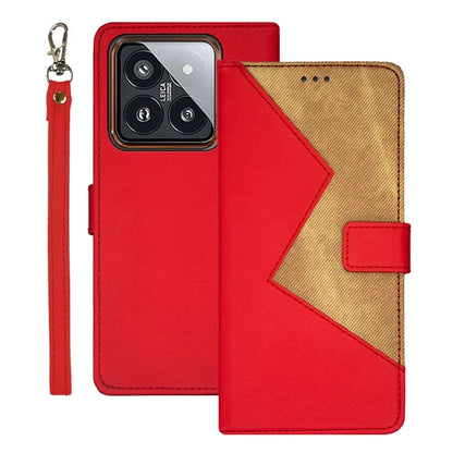 IDEWEI For Xiaomi 14 Pro PU Leather Phone Case Card Holder Slots Handbag Folio Cover