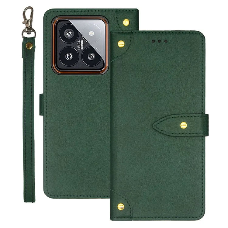 IDEWEI For Xiaomi 14 Phone Case PU Leather Magnetic Clasp Stand Phone Cover