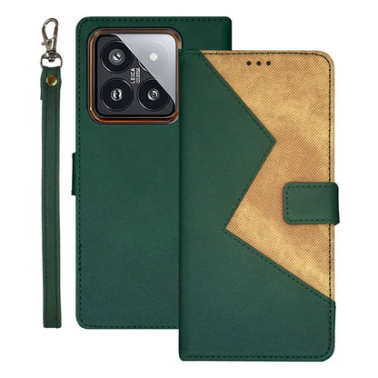 IDEWEI For Xiaomi 14 PU Leather Case Magnetic Closure Card Holder Phone Cover