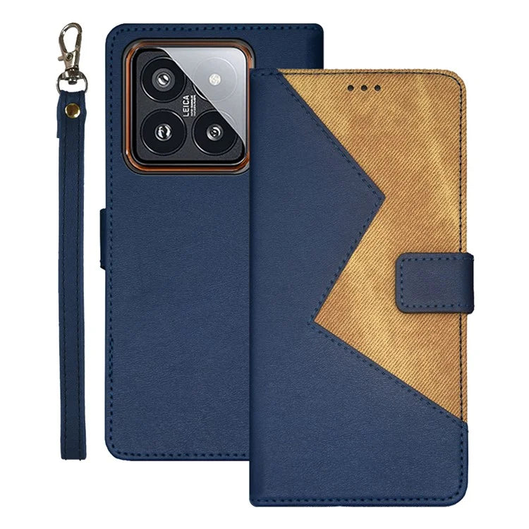 IDEWEI For Xiaomi 14 PU Leather Case Magnetic Closure Card Holder Phone Cover